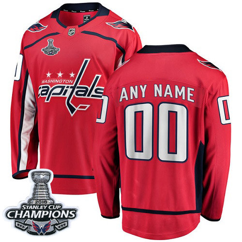 Men's Washington Capitals Red Custom Stanley Cup Champions Name Number Size Stitched NHL Jersey